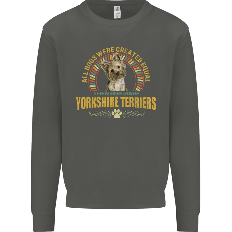 A Yorkshire Terrier Dog Kids Sweatshirt Jumper Storm Grey