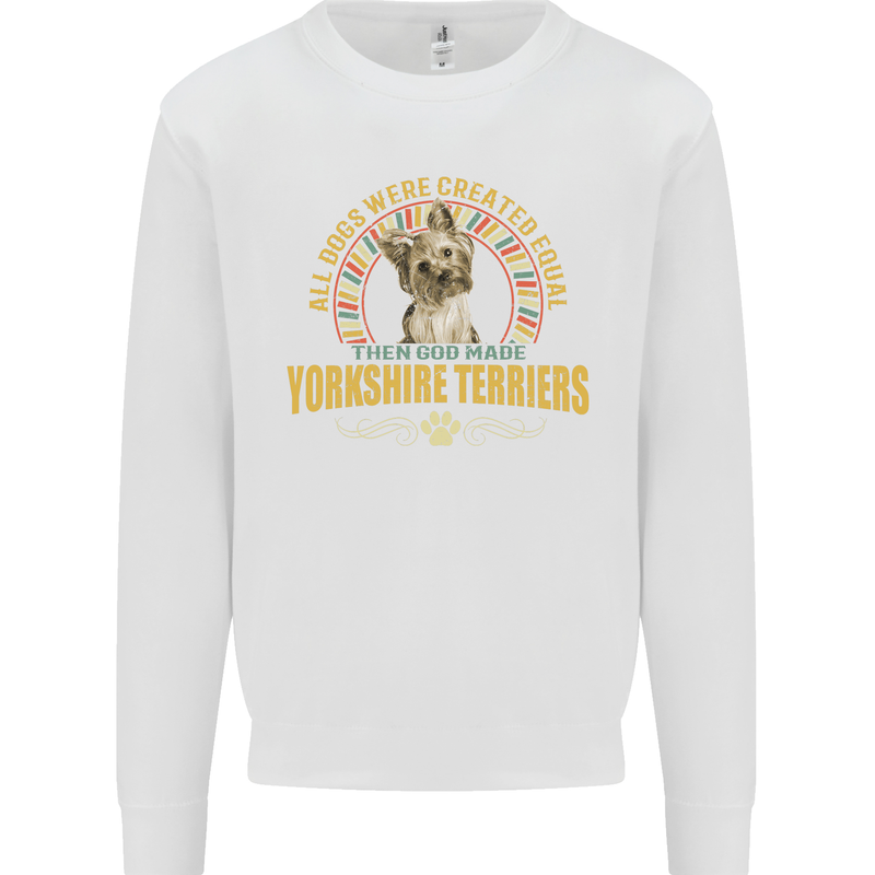 A Yorkshire Terrier Dog Kids Sweatshirt Jumper White
