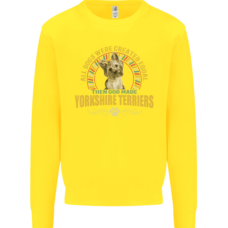 A Yorkshire Terrier Dog Kids Sweatshirt Jumper Yellow