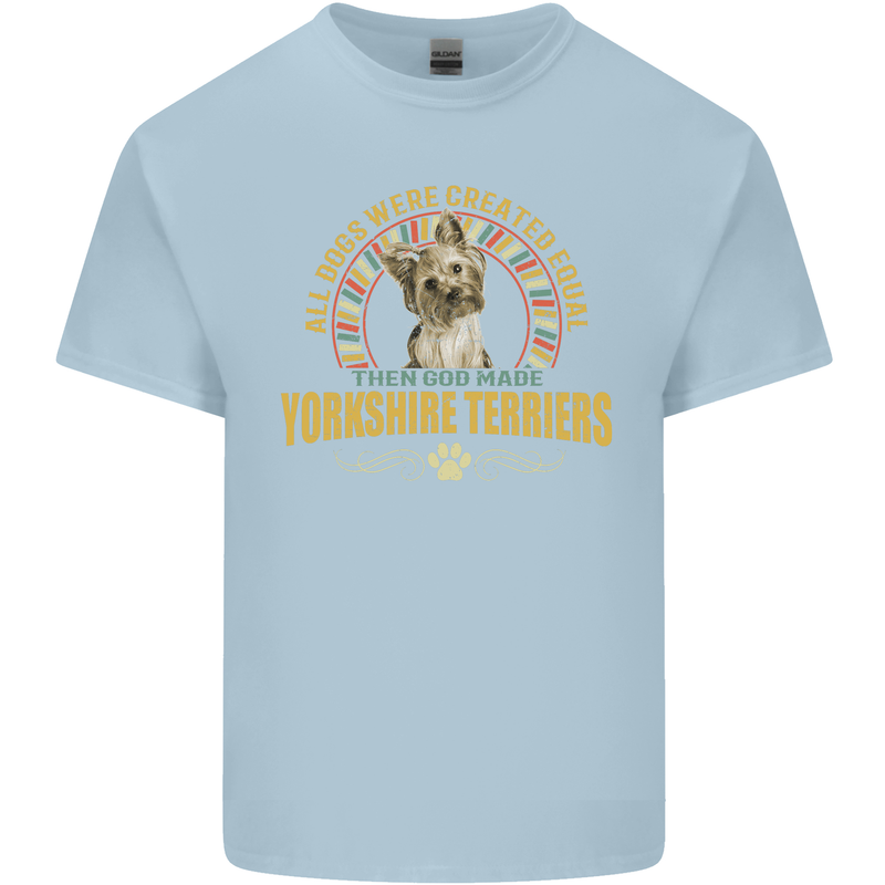 A Yorkshire Terrier Dog Kids T-Shirt Childrens Light Blue