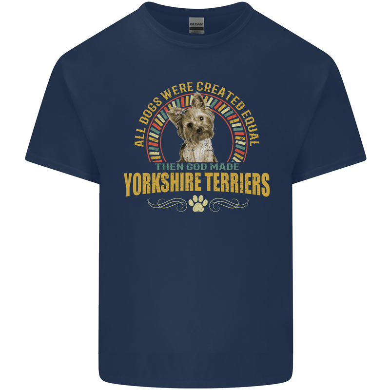 A Yorkshire Terrier Dog Kids T-Shirt Childrens Navy Blue