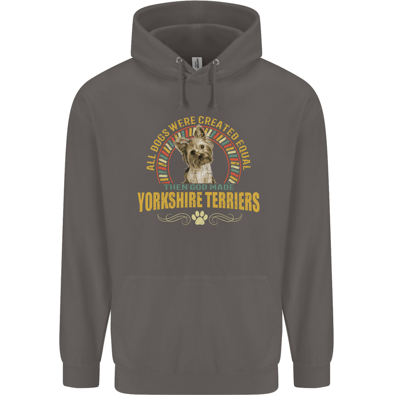 A Yorkshire Terrier Dog Mens 80% Cotton Hoodie Charcoal