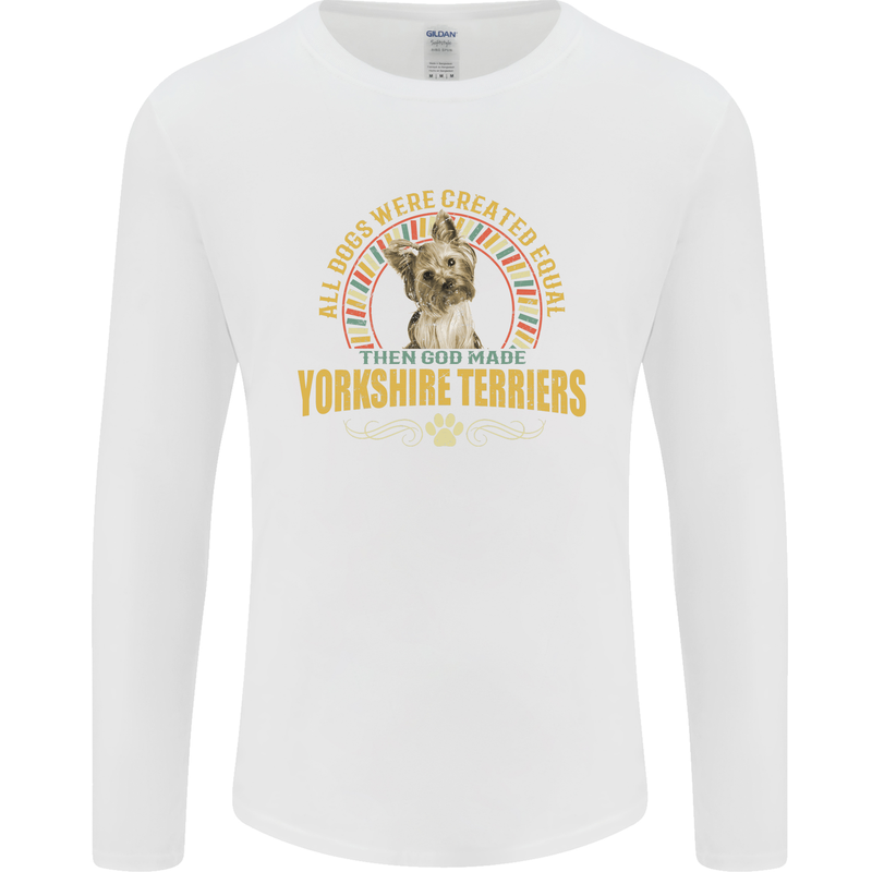 A Yorkshire Terrier Dog Mens Long Sleeve T-Shirt White