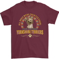 A Yorkshire Terrier Dog Mens T-Shirt 100% Cotton Maroon