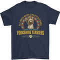 A Yorkshire Terrier Dog Mens T-Shirt 100% Cotton Navy Blue