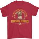 A Yorkshire Terrier Dog Mens T-Shirt 100% Cotton Red