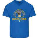 A Yorkshire Terrier Dog Mens V-Neck Cotton T-Shirt Royal Blue