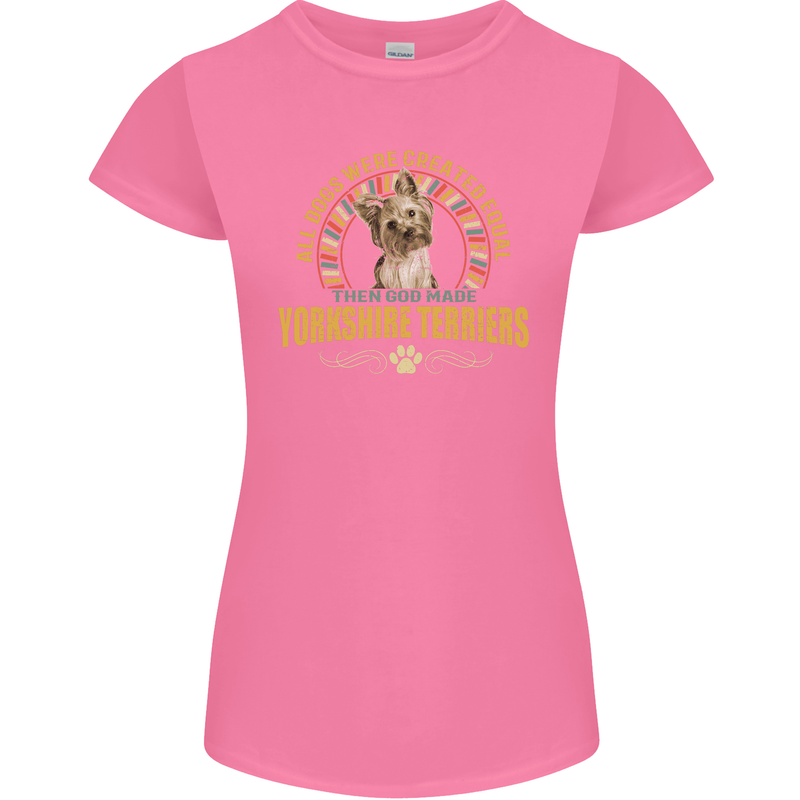 A Yorkshire Terrier Dog Womens Petite Cut T-Shirt Azalea