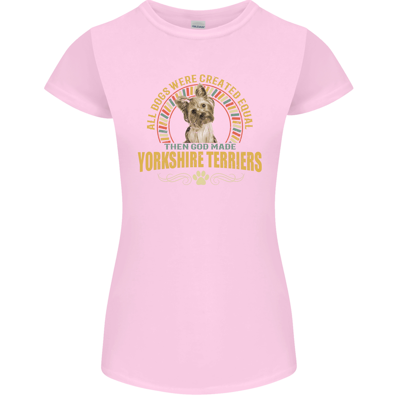 A Yorkshire Terrier Dog Womens Petite Cut T-Shirt Light Pink
