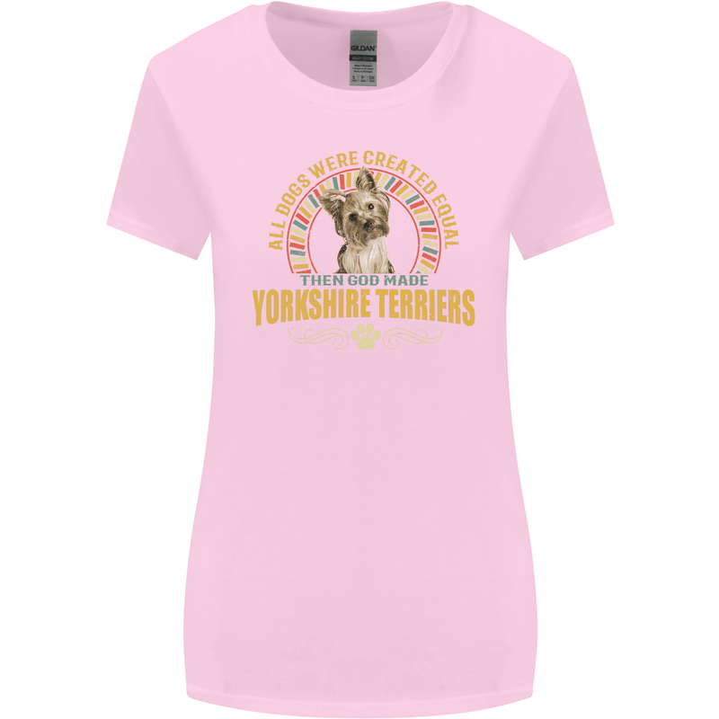 A Yorkshire Terrier Dog Womens Wider Cut T-Shirt Light Pink
