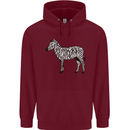 A Zebra Childrens Kids Hoodie Maroon