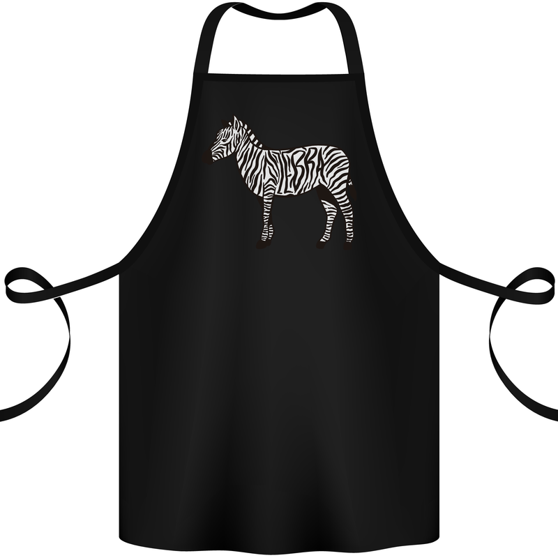 A Zebra Cotton Apron 100% Organic Black