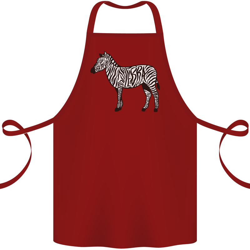 A Zebra Cotton Apron 100% Organic Maroon