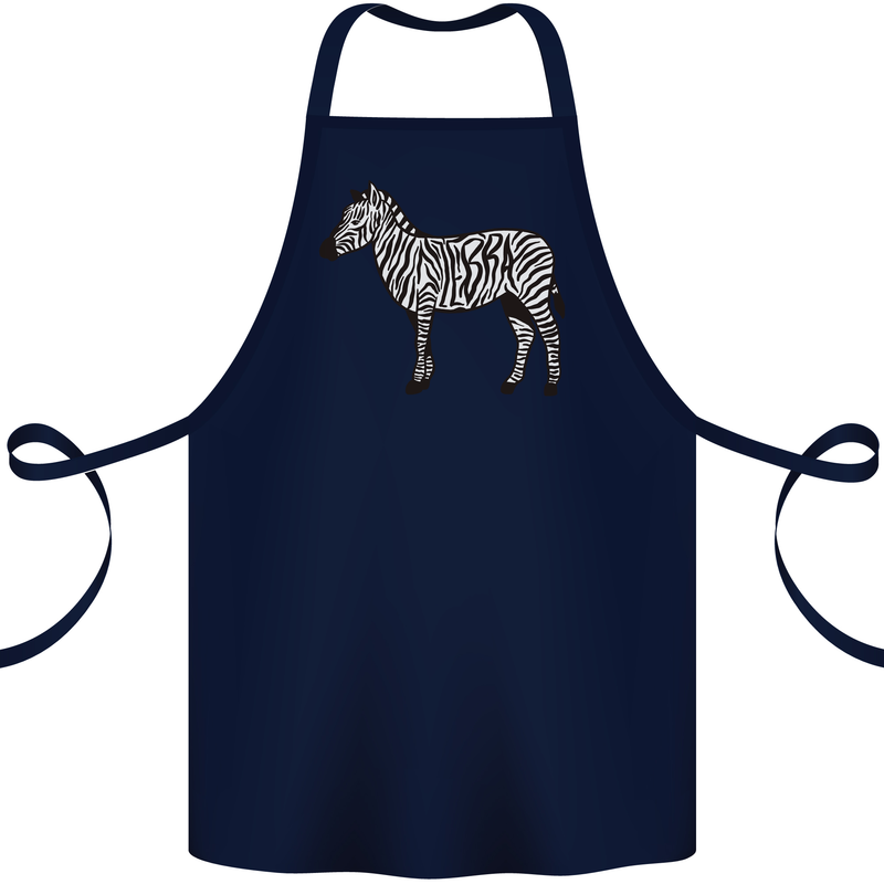 A Zebra Cotton Apron 100% Organic Navy Blue
