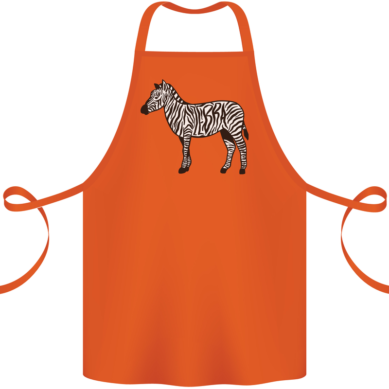 A Zebra Cotton Apron 100% Organic Orange