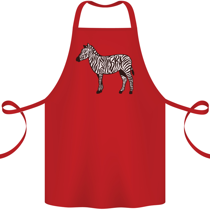 A Zebra Cotton Apron 100% Organic Red