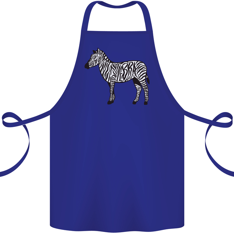 A Zebra Cotton Apron 100% Organic Royal Blue