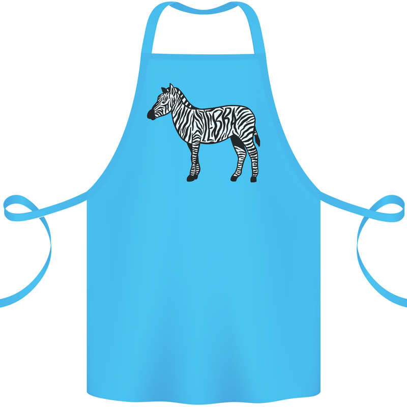 A Zebra Cotton Apron 100% Organic Turquoise