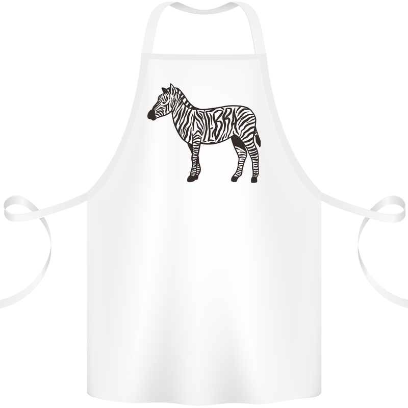 A Zebra Cotton Apron 100% Organic White