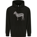 A Zebra Mens 80% Cotton Hoodie Black
