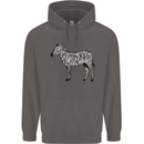A Zebra Mens 80% Cotton Hoodie Charcoal