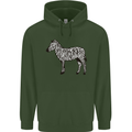 A Zebra Mens 80% Cotton Hoodie Forest Green