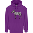 A Zebra Mens 80% Cotton Hoodie Purple