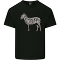 A Zebra Mens Cotton T-Shirt Tee Top Black