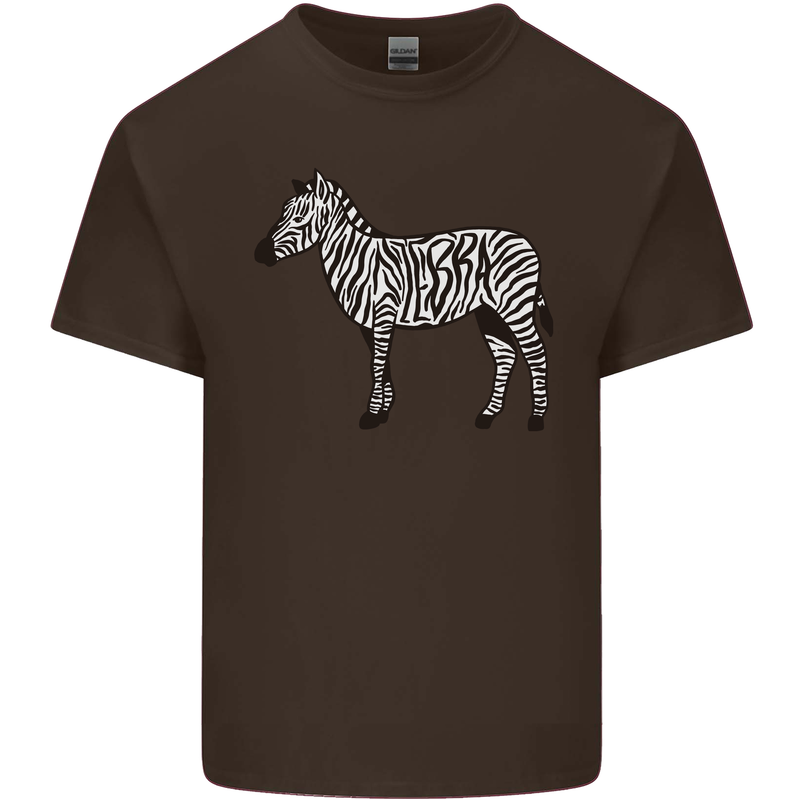 A Zebra Mens Cotton T-Shirt Tee Top Dark Chocolate