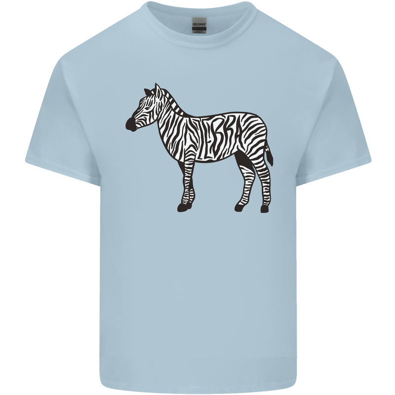 A Zebra Mens Cotton T-Shirt Tee Top Light Blue