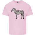A Zebra Mens Cotton T-Shirt Tee Top Light Pink