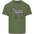 A Zebra Mens Cotton T-Shirt Tee Top Military Green