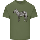 A Zebra Mens Cotton T-Shirt Tee Top Military Green