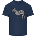 A Zebra Mens Cotton T-Shirt Tee Top Navy Blue