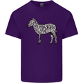 A Zebra Mens Cotton T-Shirt Tee Top Purple