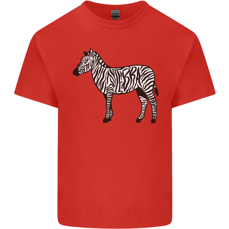 A Zebra Mens Cotton T-Shirt Tee Top Red
