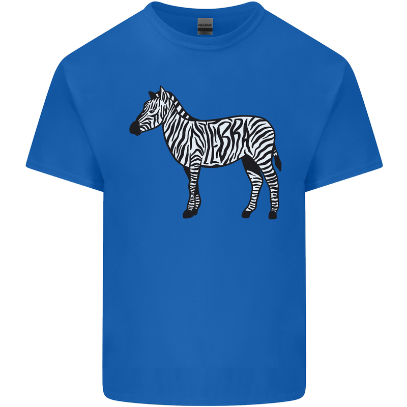 A Zebra Mens Cotton T-Shirt Tee Top Royal Blue