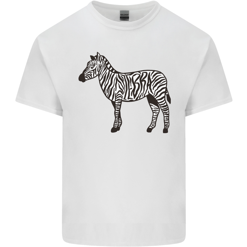 A Zebra Mens Cotton T-Shirt Tee Top White