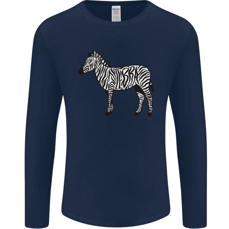 A Zebra Mens Long Sleeve T-Shirt Navy Blue