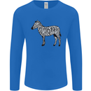 A Zebra Mens Long Sleeve T-Shirt Royal Blue