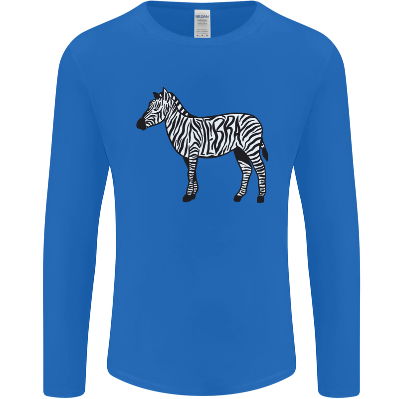 A Zebra Mens Long Sleeve T-Shirt Royal Blue
