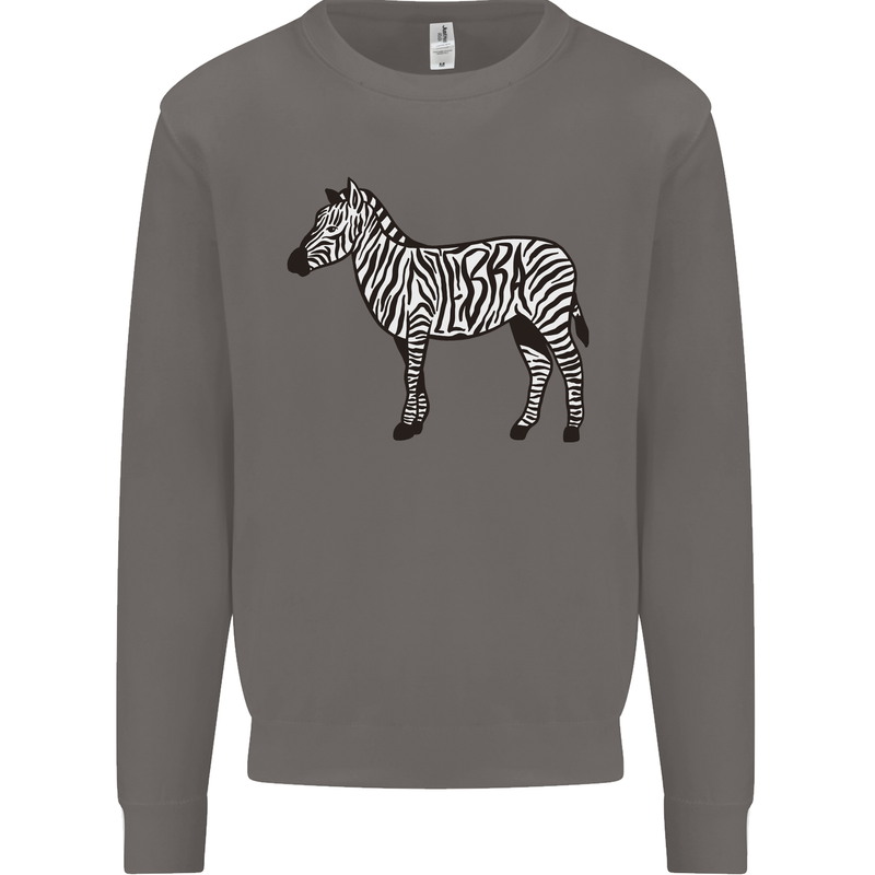 A Zebra Mens Sweatshirt Jumper Charcoal