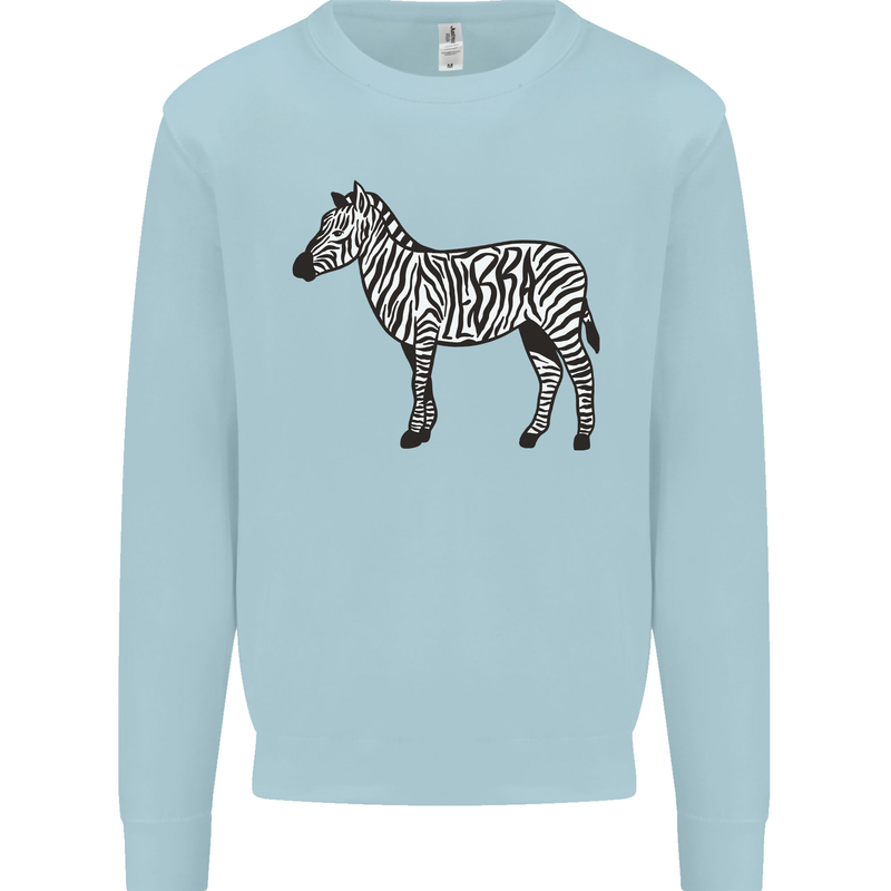 A Zebra Mens Sweatshirt Jumper Light Blue