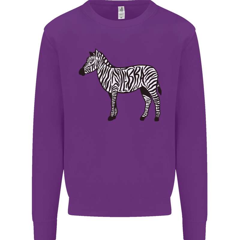 A Zebra Mens Sweatshirt Jumper Purple