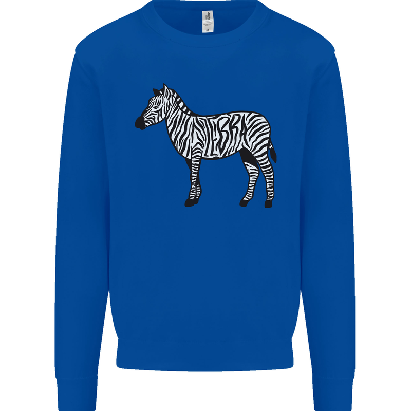 A Zebra Mens Sweatshirt Jumper Royal Blue