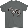 A Zebra Mens T-Shirt Cotton Gildan Charcoal