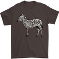 A Zebra Mens T-Shirt Cotton Gildan Dark Chocolate