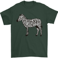 A Zebra Mens T-Shirt Cotton Gildan Forest Green