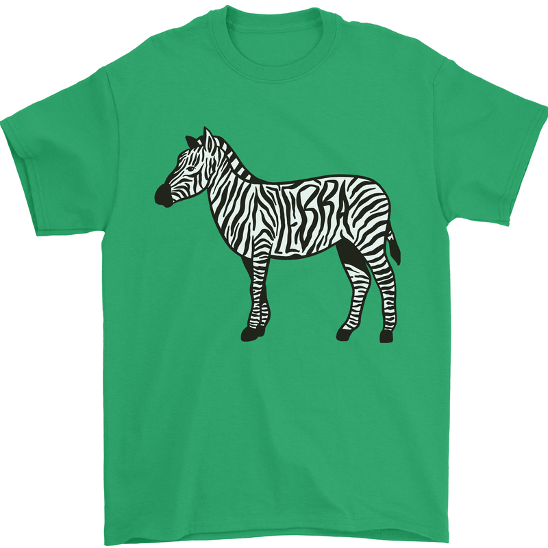 A Zebra Mens T-Shirt Cotton Gildan Irish Green