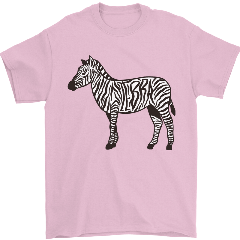 A Zebra Mens T-Shirt Cotton Gildan Light Pink